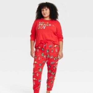 NEW! Women's Holiday Christmas City "Love, Peace & Joy" Pajama Set - Wondershop